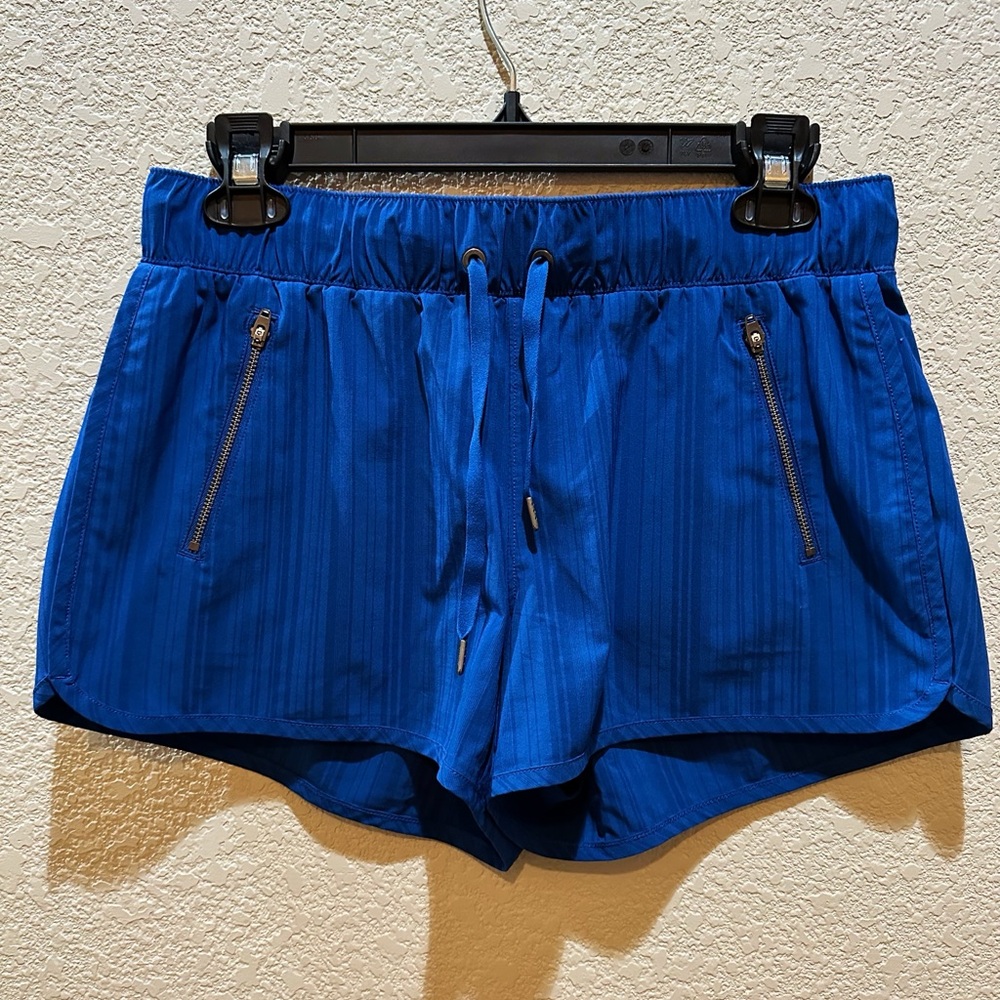 Athleta Blue Stripe Away Short, Size Med